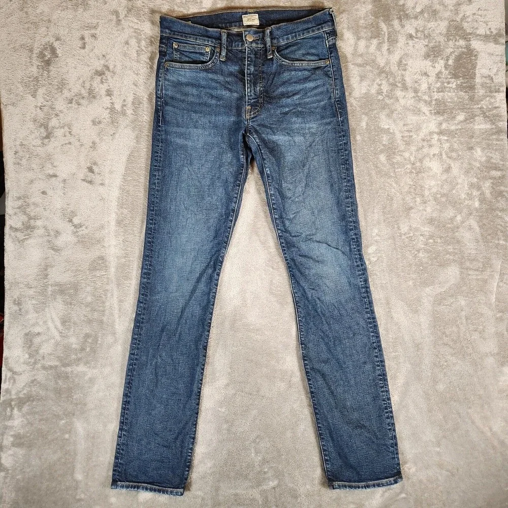 J. Crew Jeans Men's 31X32 (Tag 30X32) Blue Flex Straight Leg Dark Wash Style 484